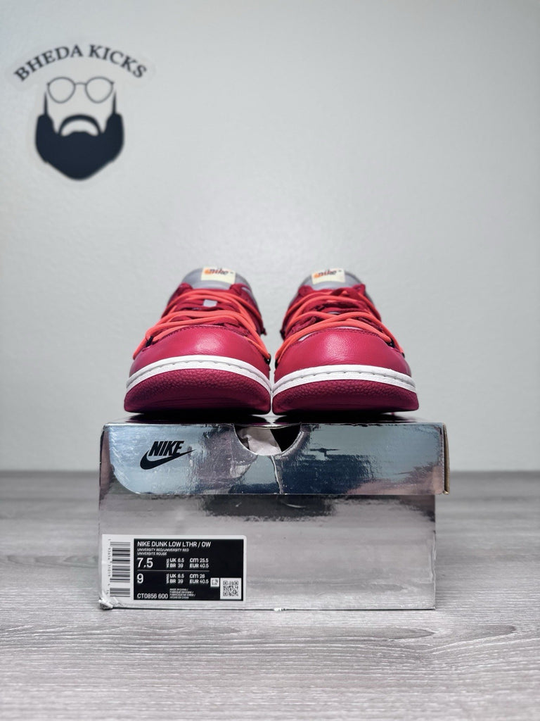 Size 7.5 - Off-White Nike Dunk Low “University Red” CT0856-600 Preowned CLEAN