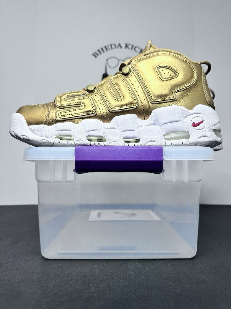 Supreme Air More Uptempo Nike Metallic Gold Suptempo 902290-700 Men’s Size 14