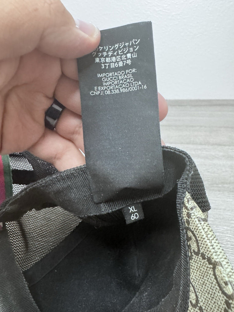 Gucci Auth XL 60 Monogram King Snake GG Supreme Baseball Cap Hat Runway