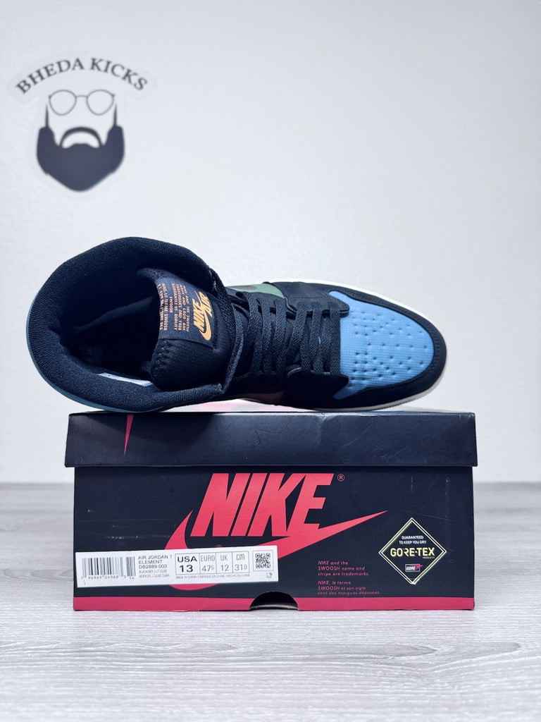 Size 13 - Air Jordan 1 High Element Gore-Tex Shoes Black Blue Green DB2889-003