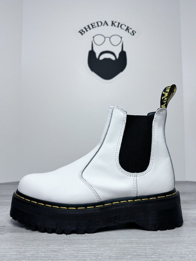 Dr. Martens 2976 QUAD White Smooth Leather Chelsea Boots Men’s Size 9