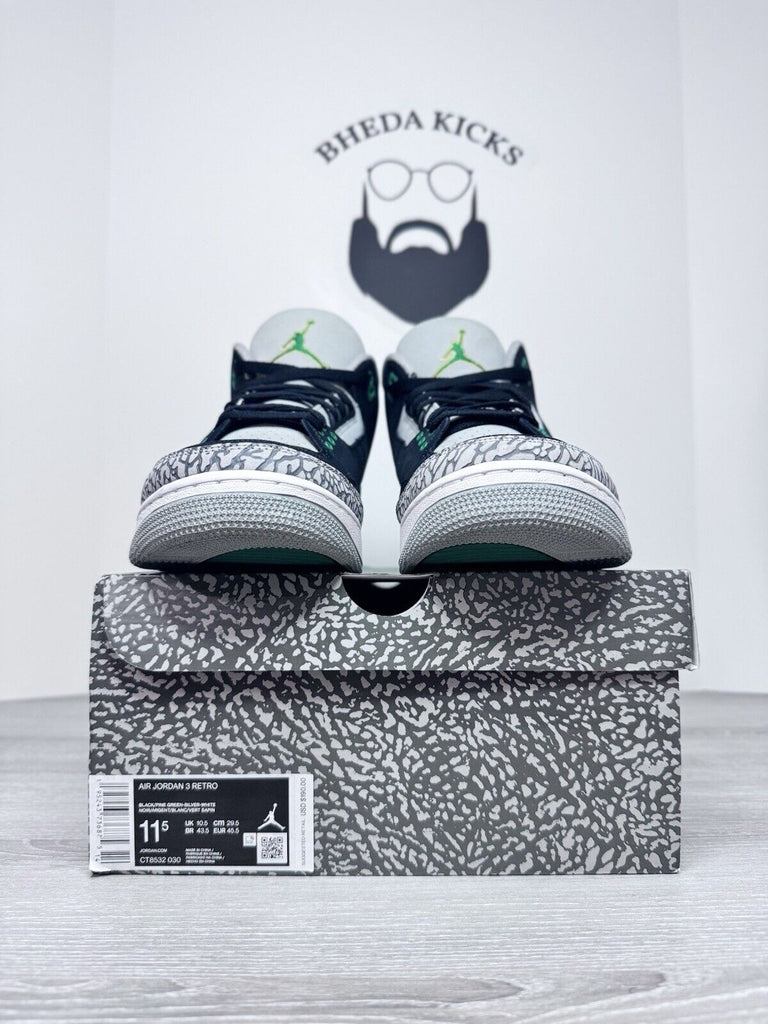 Size 11.5 - Jordan 3 Retro Pine Green 2021 CT8532-030 Preowned Og Authentic