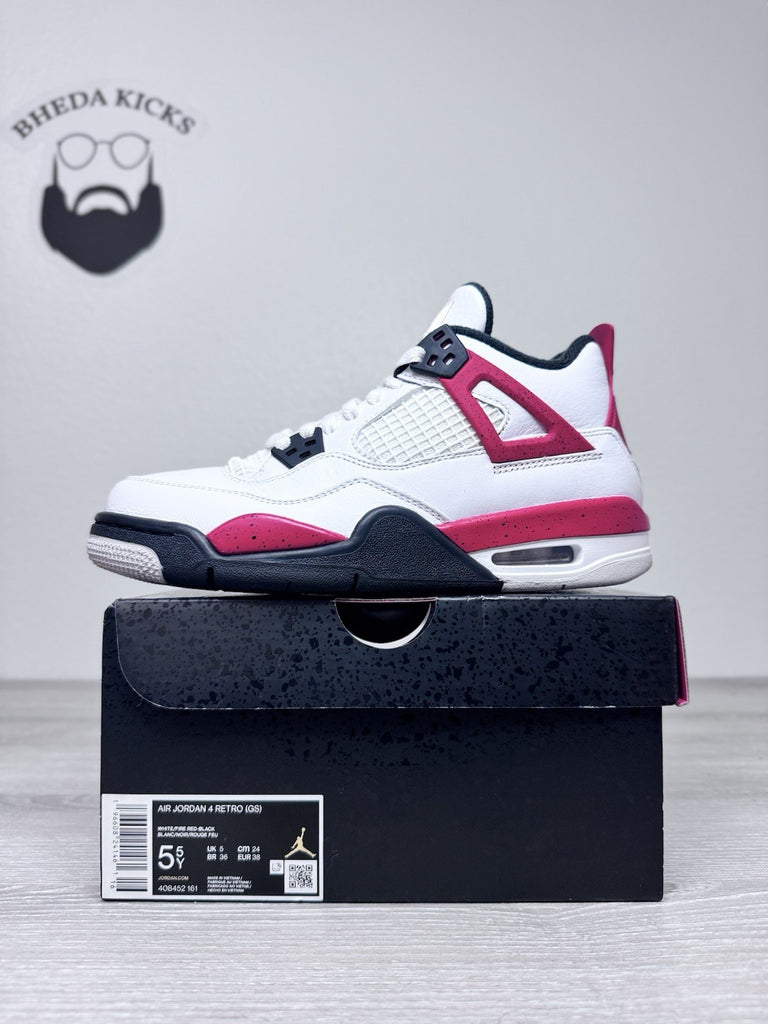 Size 5.5y - 2023 Nike Air Jordan 4 Retro GS Red Cement 408452-161 Preowned