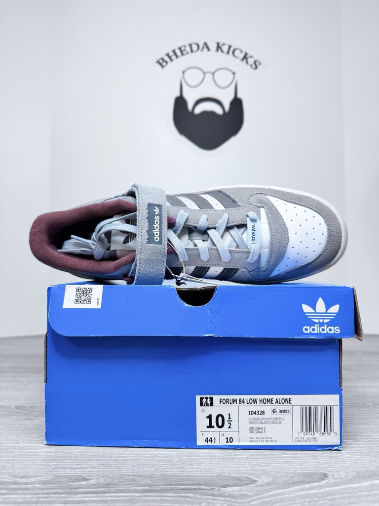 Size 10.5 - Adidas Forum 84 Low Home Alone 2 Shoes Grey Black ID4328 Mens NEW DS