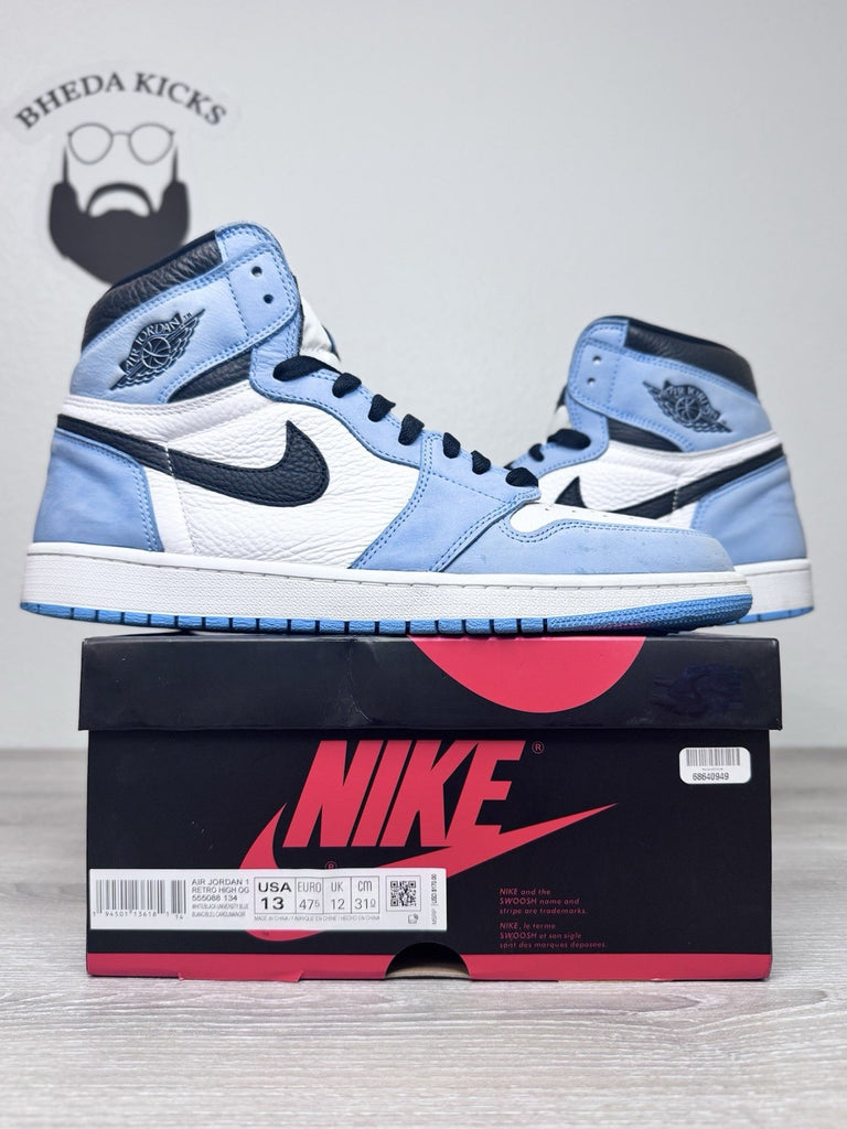 Size 13 - Jordan 1 Retro OG High University Blue 555088-134 Authentic Preowned