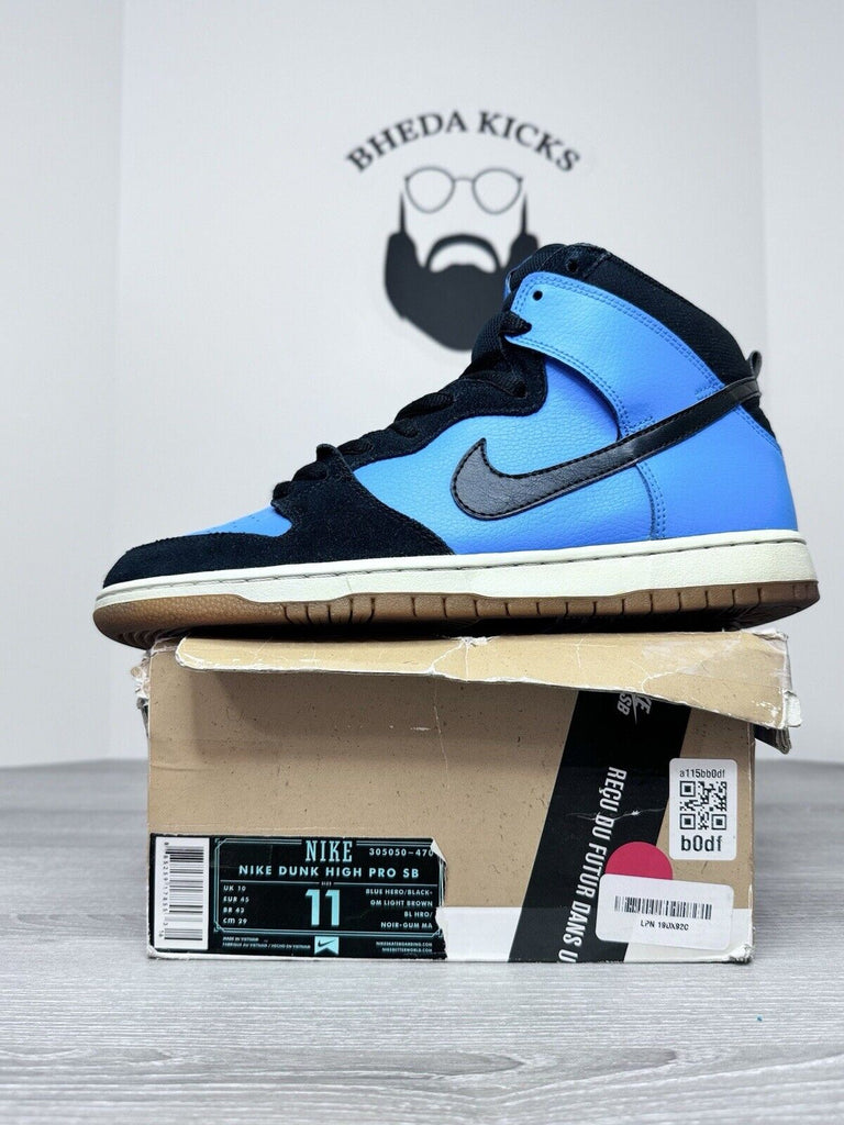 Size 11.5 - Nike SB Dunk High Pro ‘Blue Hero’ (305050-470) Shoes Rare Og