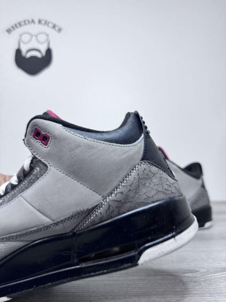 Size 12 - Air Jordan 3 Retro Stealth 136064-003 Gray Black Red Men’s Preowned