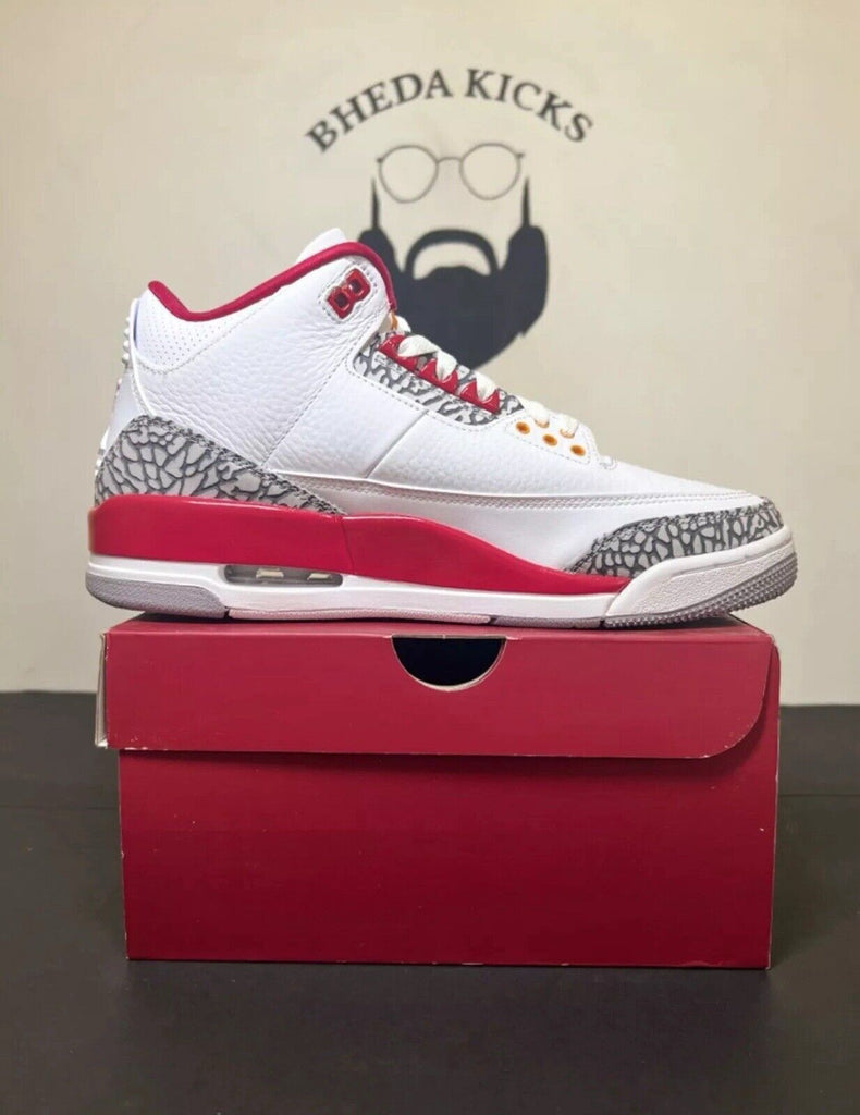 DS Nike Air Jordan 3 Retro Sneaker Cardinal Red White CT8532-126 Men’s Size 9.5