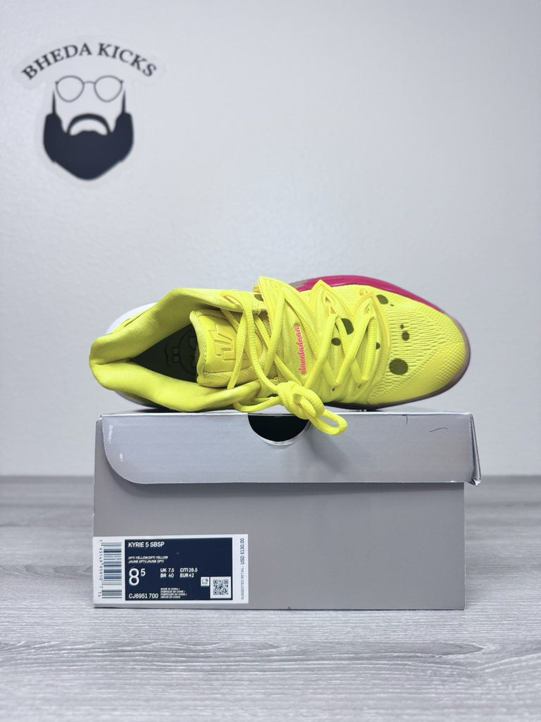 Size 8.5 - Nike SpongeBob SquarePants x Kyrie 5 Opti Yellow CJ6951-700 Men's New
