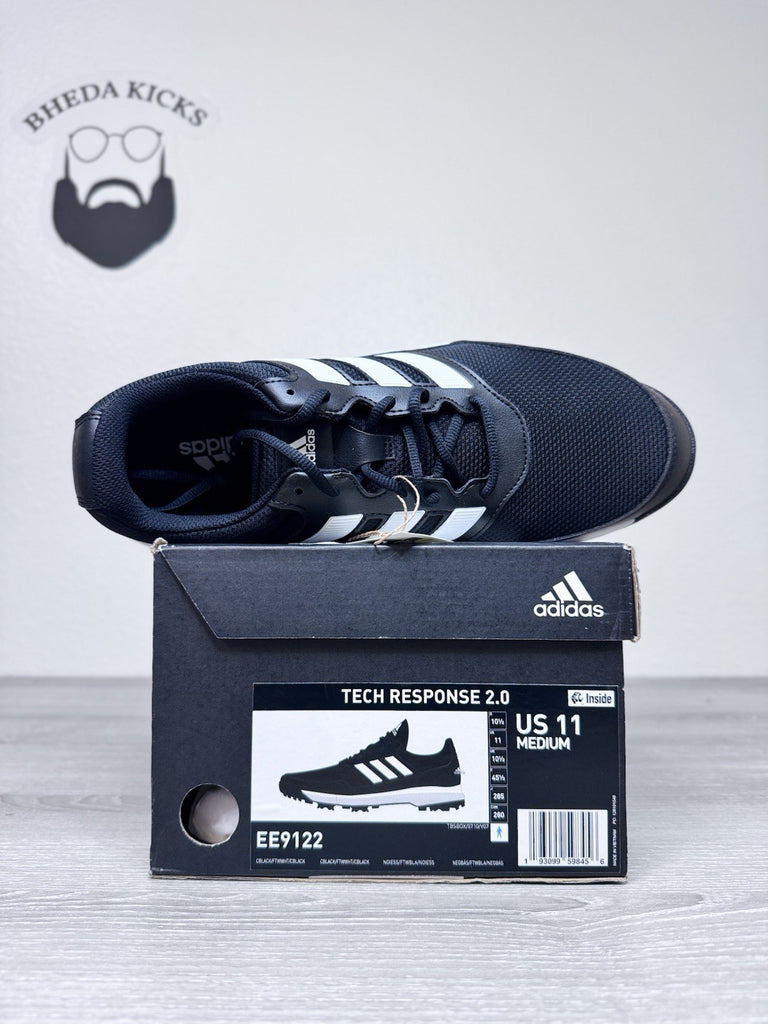 Size 11 - Men’s Adidas Tech Response 2.0 Black Soft Spike Golf Shoes EE9122 NEW