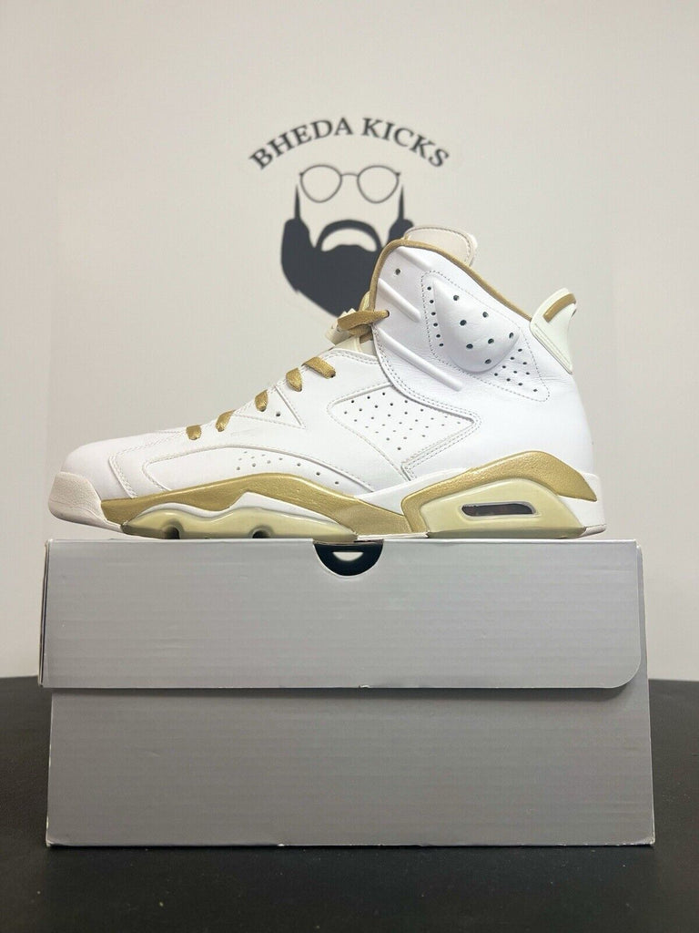 Air Jordan 6 VI Retro GMP Golden Moments White Gold Sneakers 384664-135 Size 13