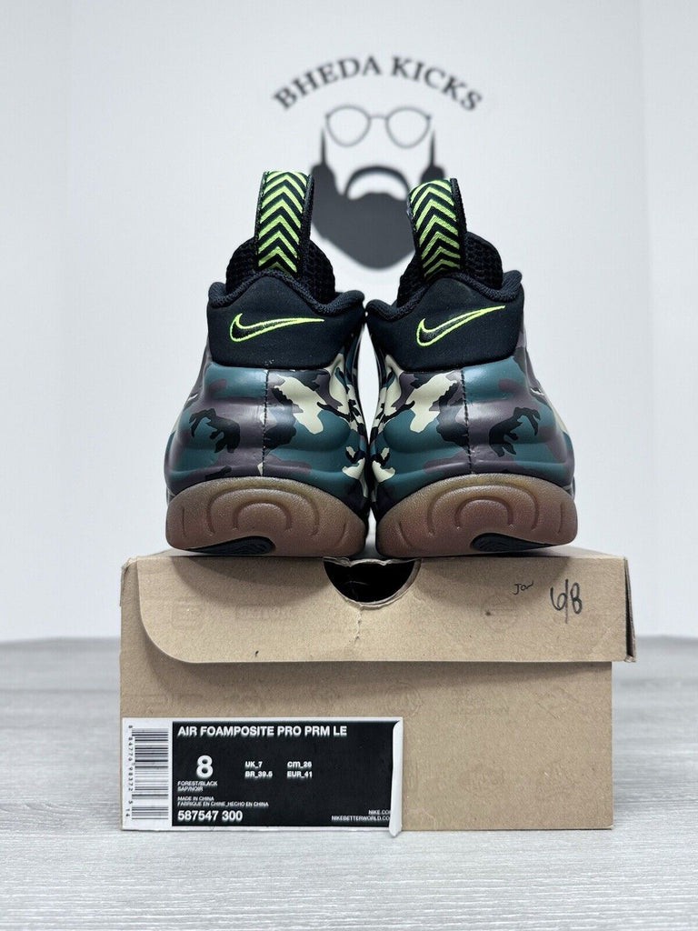 Size 8 - Nike Air Foamposite Pro Prm Le Green Army Camo 2013 587547-300