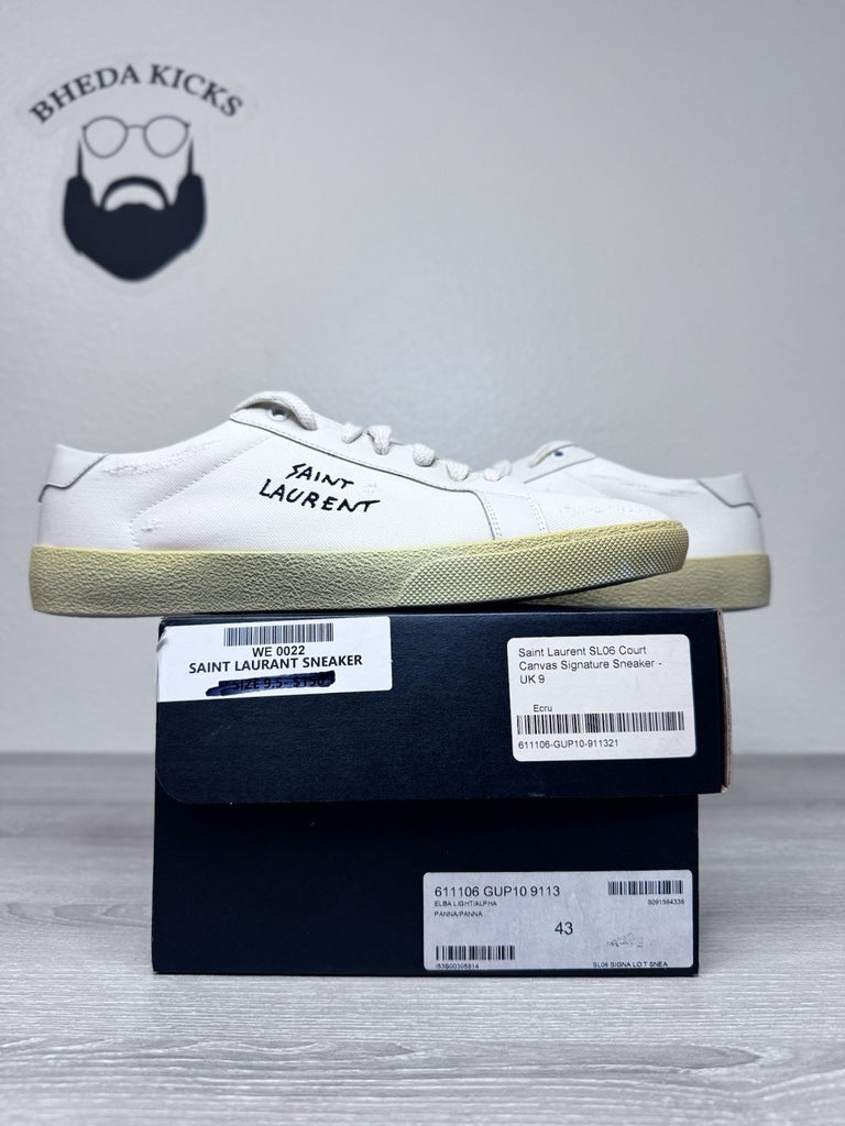 Size 43 EU / 10 US - Saint Laurent Court Canvas Signature Sneaker Preowned