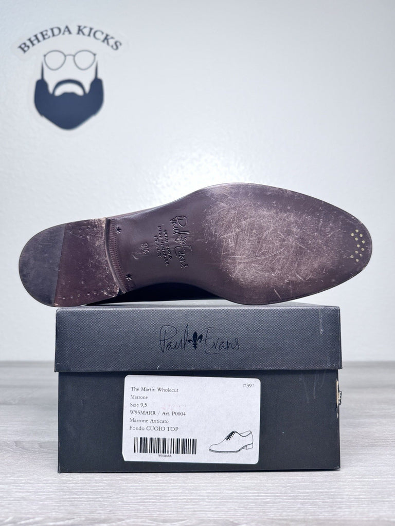 Size 9.5 - Paul Evans The Martin Wholecut Marrone Dress Shoes (Fits 10.5)