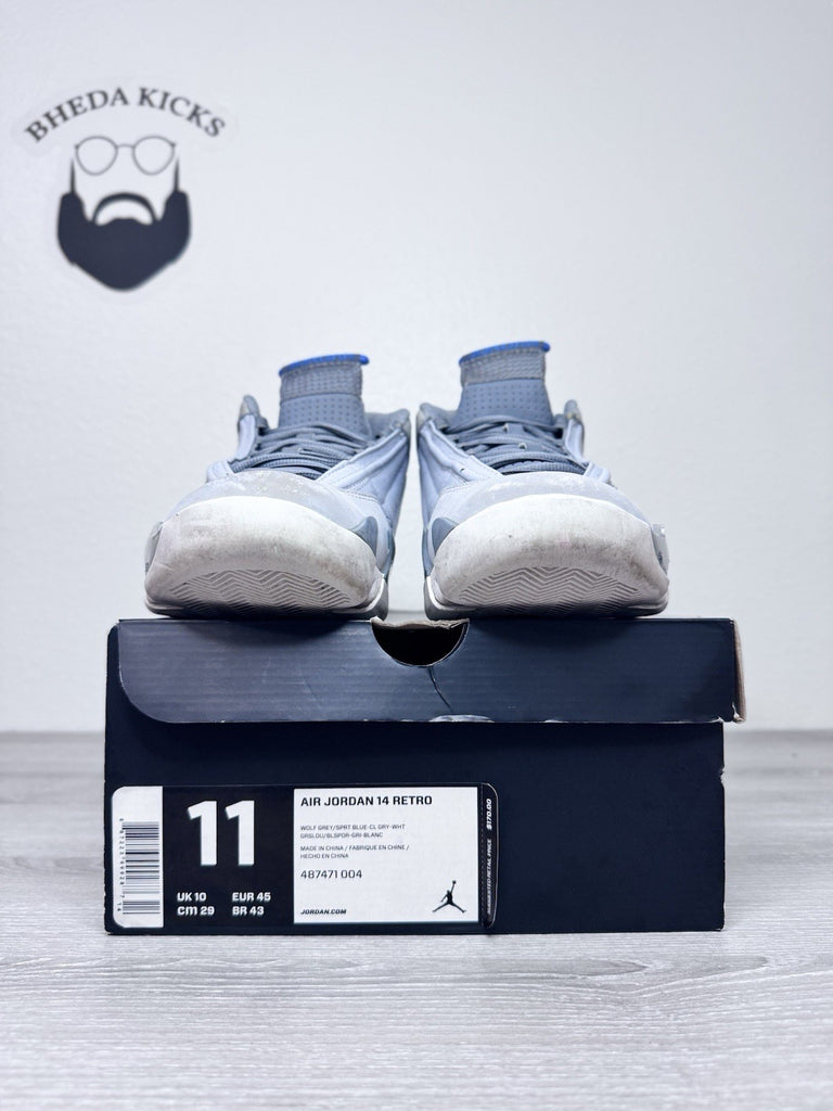 Size 11 - Nike Air Jordan 14 Retro Wolf Gray [487471-004] Preowned Authentic