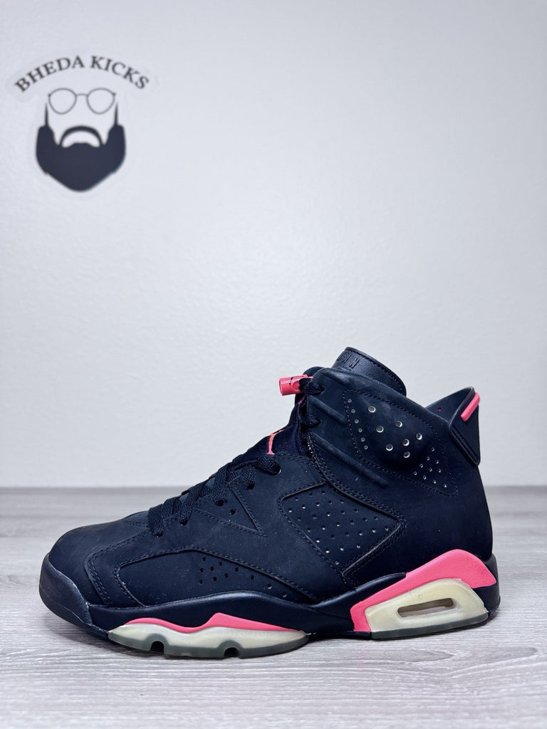 Size 8.5 - Jordan 6 Retro Infrared Black Pink White Suede Leather (384664-023)