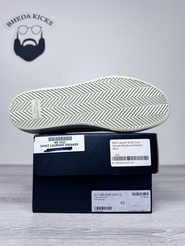 Size 43 EU / 10 US - Saint Laurent Court Canvas Signature Sneaker Preowned