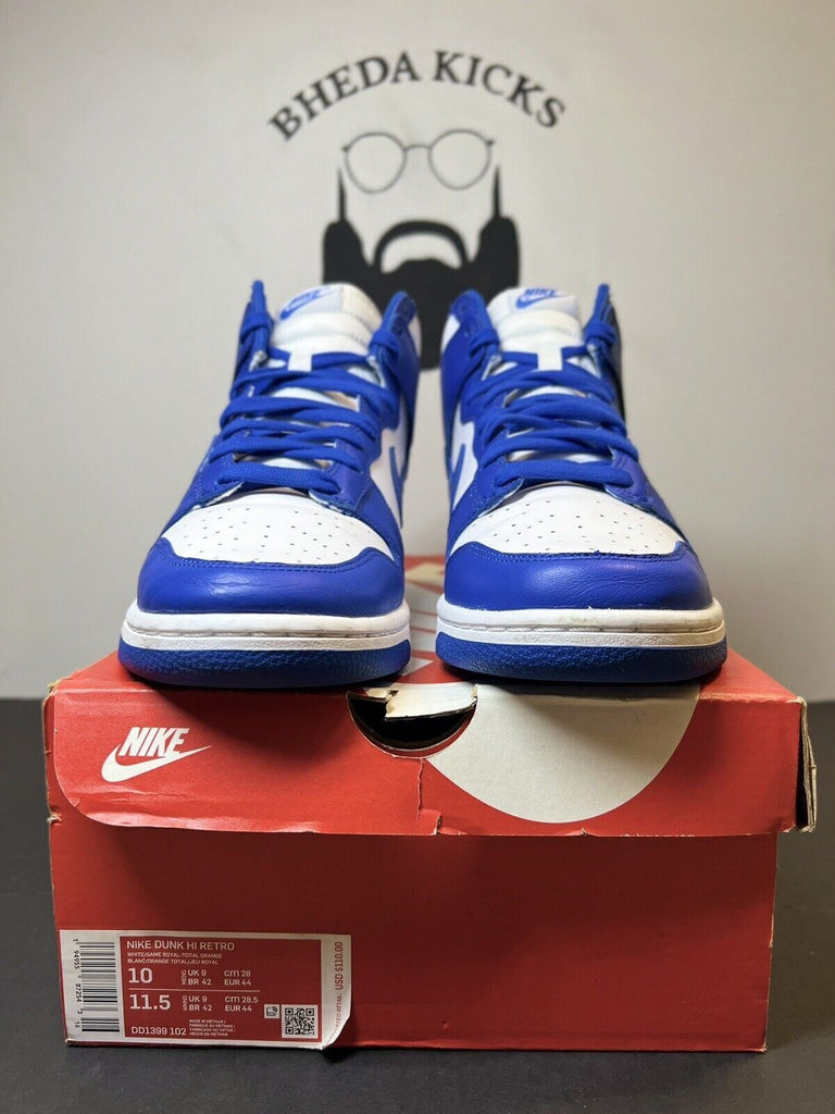 Nike Dunk High Size 10 Mens US DD1399 102 Kentucky Blue Game Royal Preowned Og