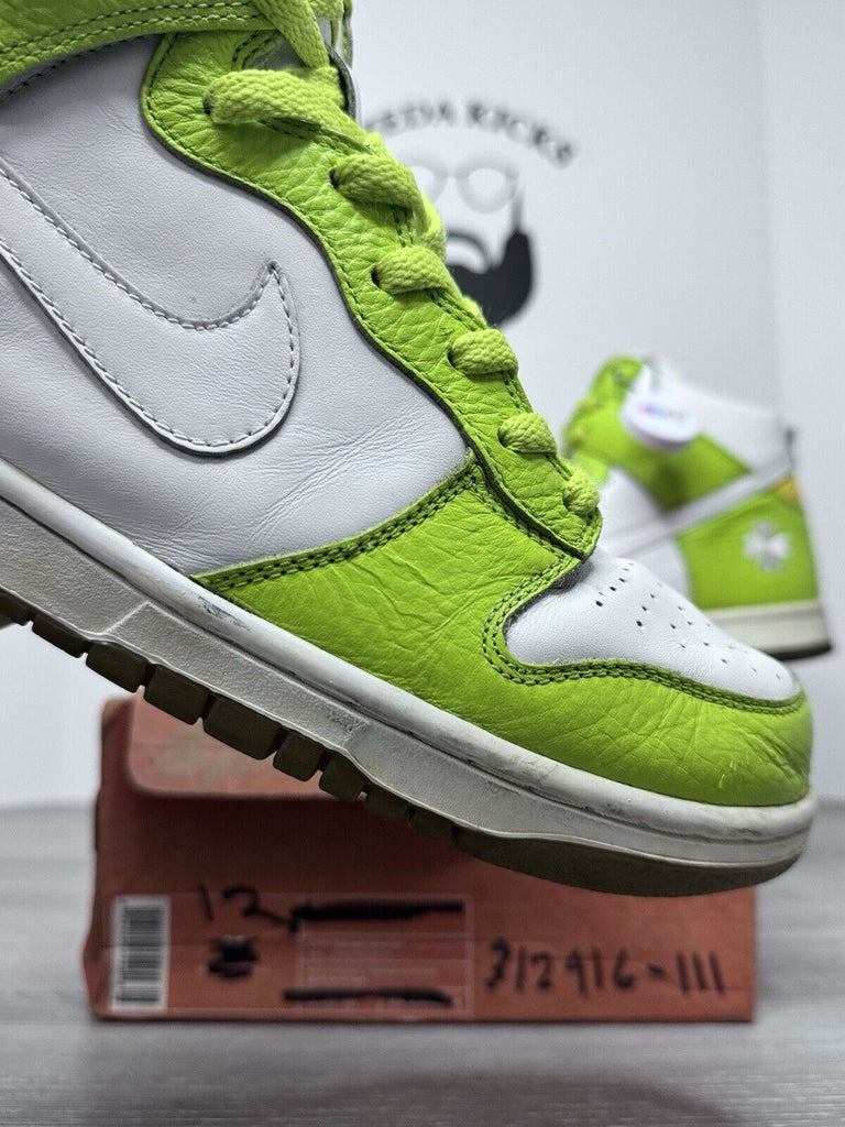 Size 12w (10.5 Men) - Nike Dunk High St Pattys Clover 2005 312916-111 Rare Og