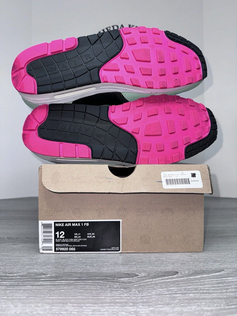 Size 12 - Nike Air Max 1 FB Yeezy Fresh Mint Flash Pink 579920-066 2013