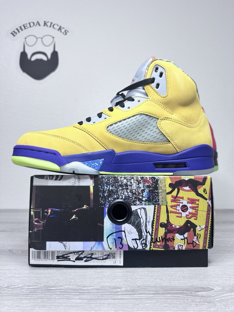 Size 13 - Air Jordan 5 Retro What The CZ5725-700 Red Yellow Black Brand New