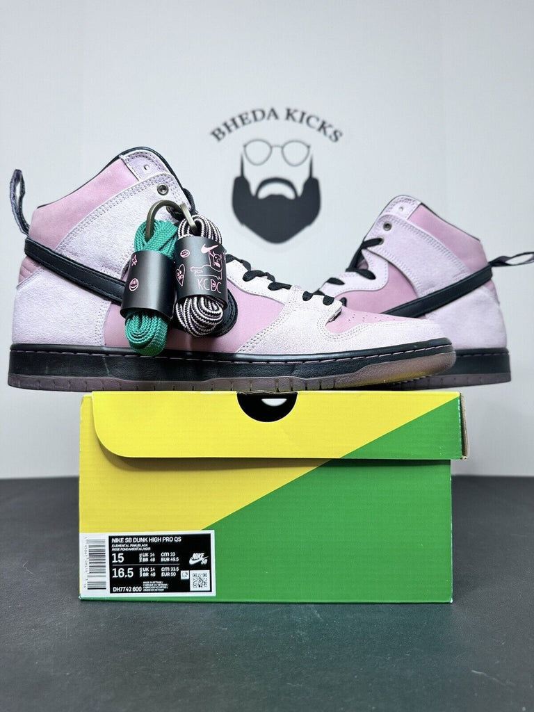 Nike KCDC x Dunk SB High 20th Anniversary DH7742-600 Pink Black Men’s Size 15