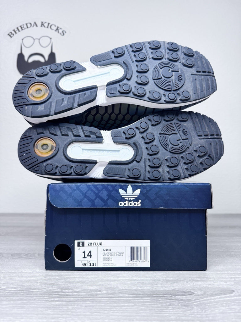 Size 14 - Adidas ZX Flux Black Xeno Reflective B24441 Preowned Authentic Oh