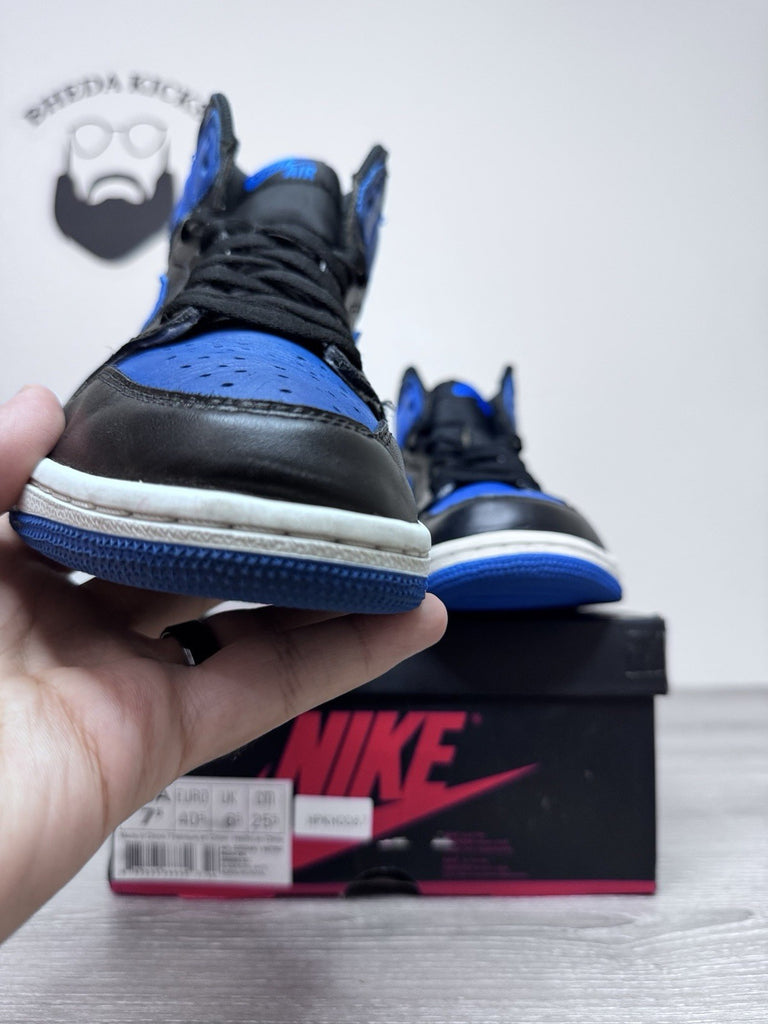 Size 7.5 - Nike Air Jordan 1 High OG Royal Blue Retro Men’s 555088-007 Preowned