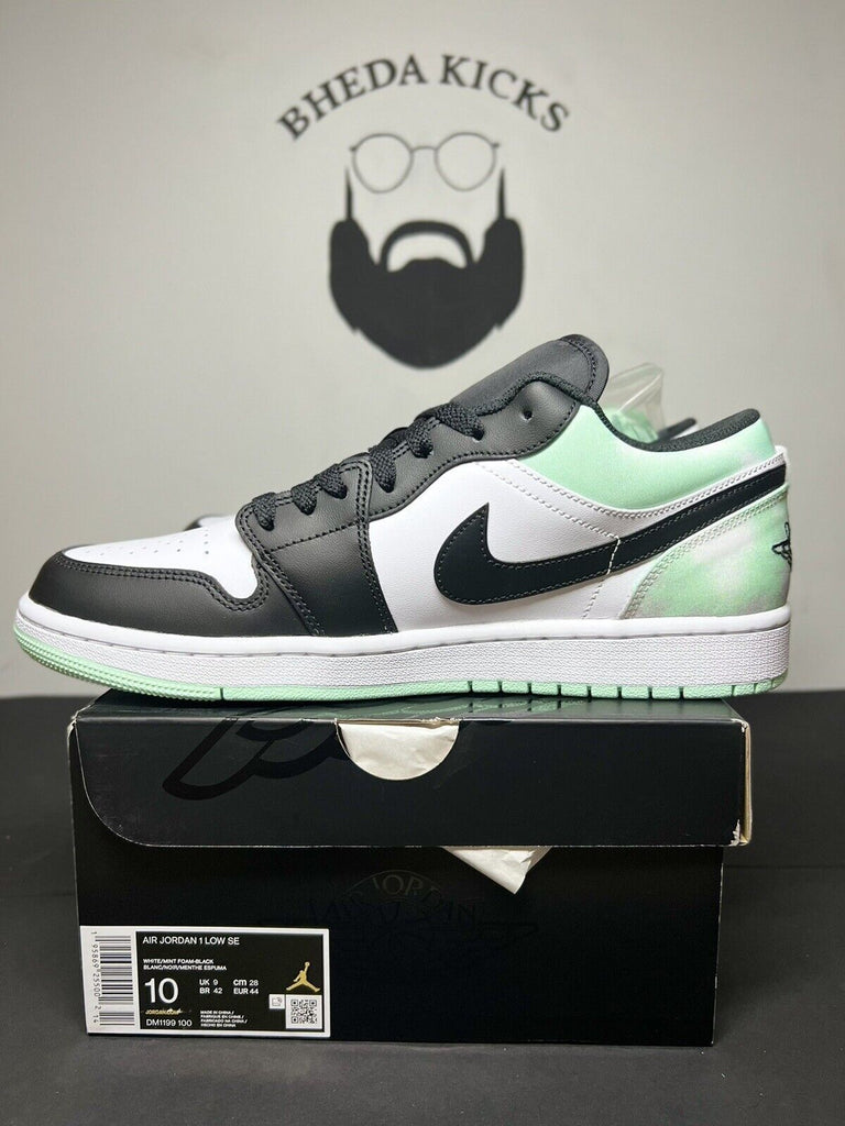 Air Jordan 1 Low SE 'Tie-Dye' White Mint Foam Black DM1199-100 Brand New Sz 10