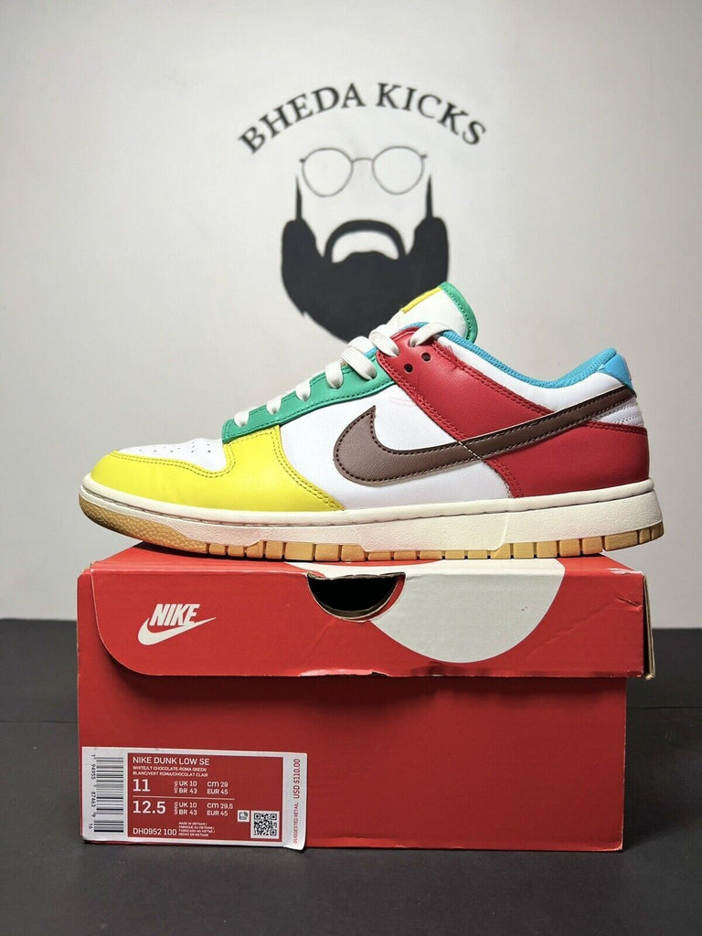 Nike Dunk Low SE Size 11 Free 99 White Light Chocolate Green DH0952 100