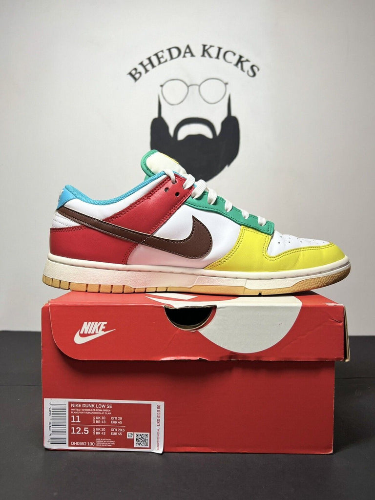 Nike Dunk Low SE Size 11 Free 99 White Light Chocolate Green DH0952 100