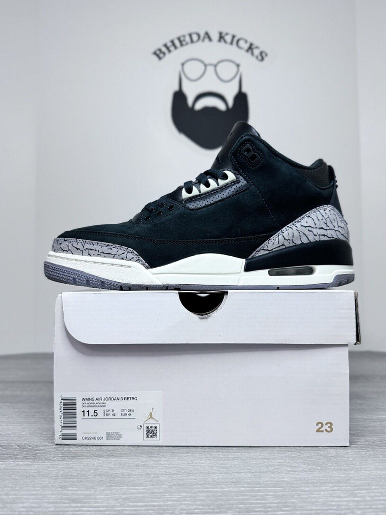 Size 11.5W (10 Men’s) - Nike Air Jordan 3 Retro Off Noir CK9246-001 Preowned