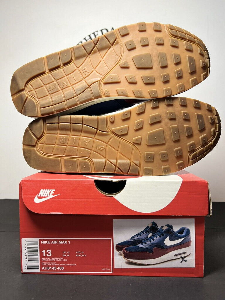 Nike Air Max 1 Navy Team Red Gum Men’s Size 13 (AH8145-400) Preowned Og Rare