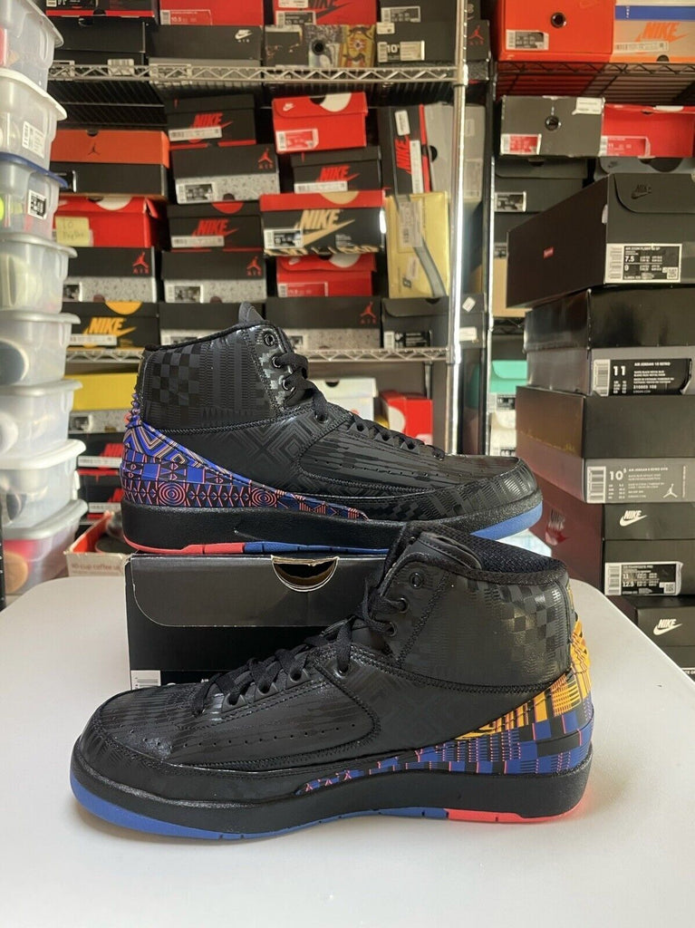 Air Jordan 2 Retro Black History Month 2019 Size 9 VNDS BQ7618 007 Black BHM