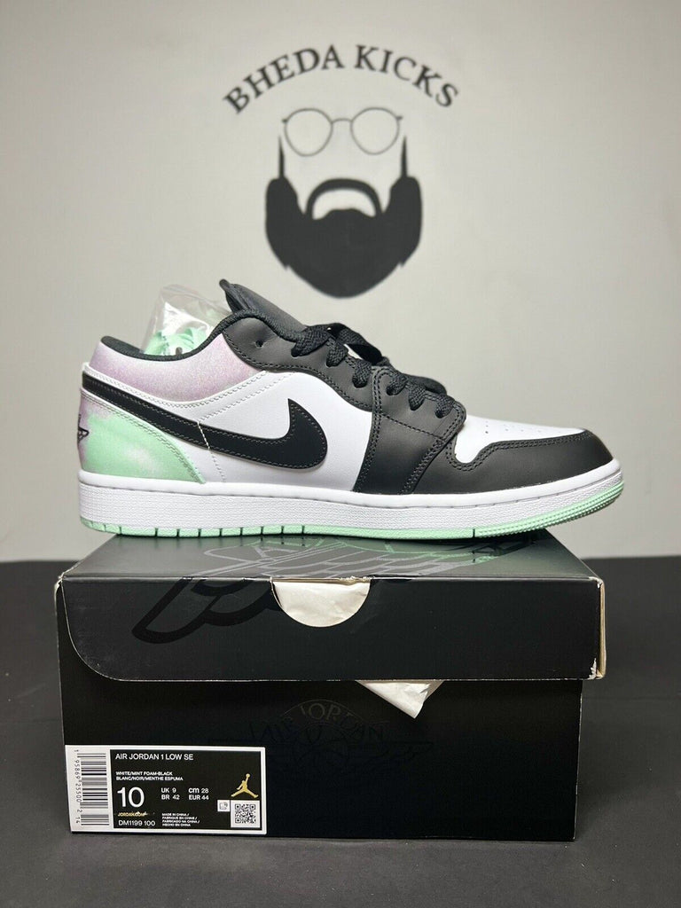 Air Jordan 1 Low SE 'Tie-Dye' White Mint Foam Black DM1199-100 Brand New Sz 10