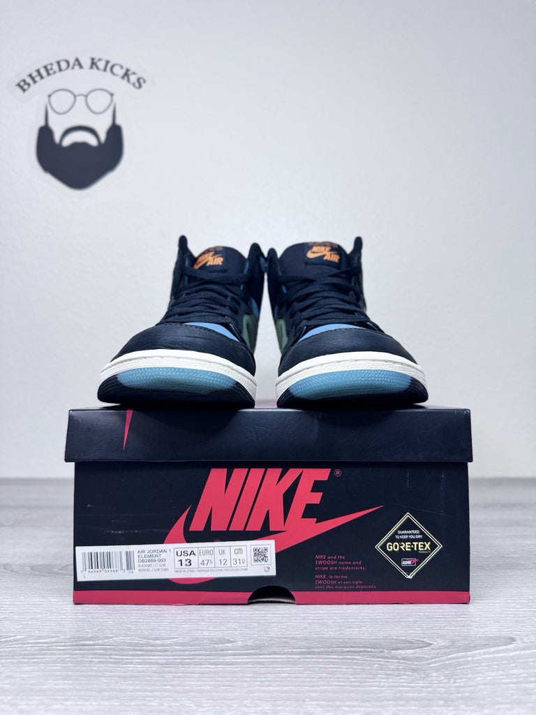 Size 13 - Air Jordan 1 High Element Gore-Tex Shoes Black Blue Green DB2889-003