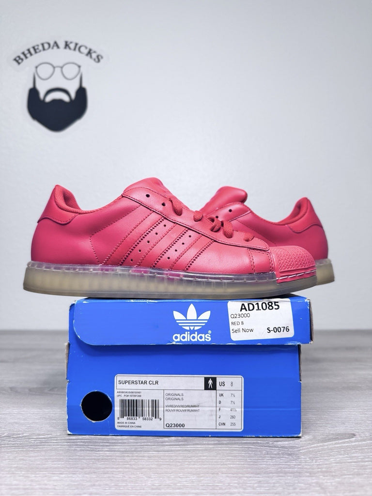 Size 8 - Adidas Superstar CLR Red Low Top Shell Toe Q23000 Men’s Preowned