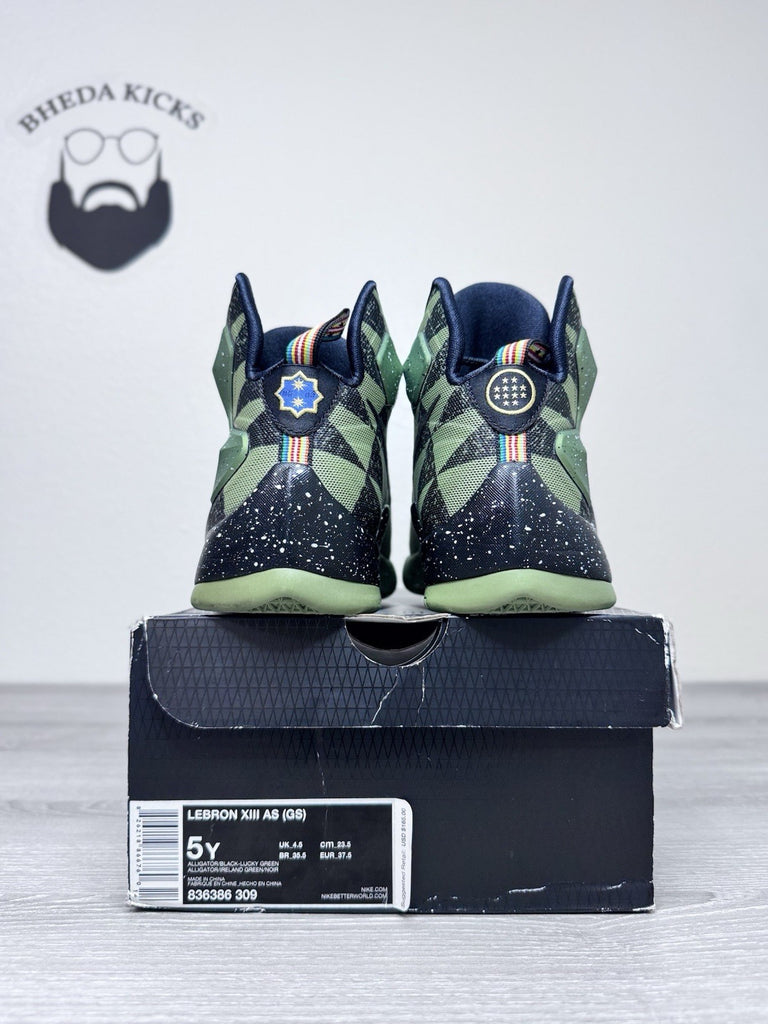 Size 5y - Nike LeBron 13 XIII All Star Green Alligator Basketball 836386-309