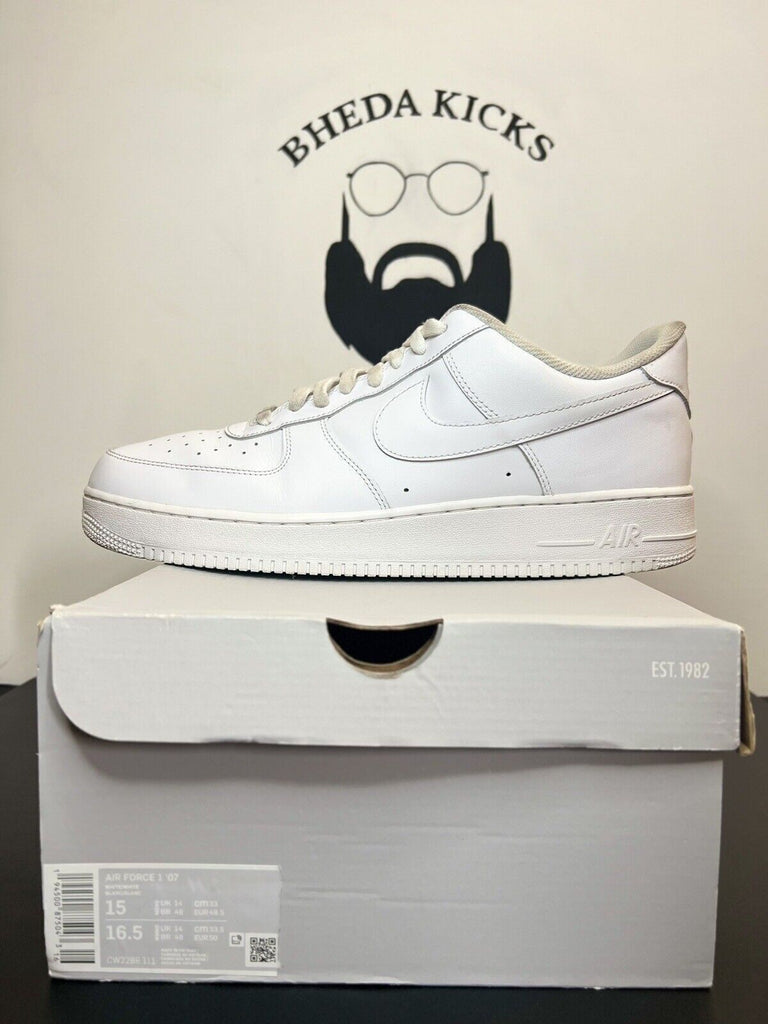 Nike Air Force 1 Low '07 White (CW2288-111) Mens Size 15 Preowned Authentic