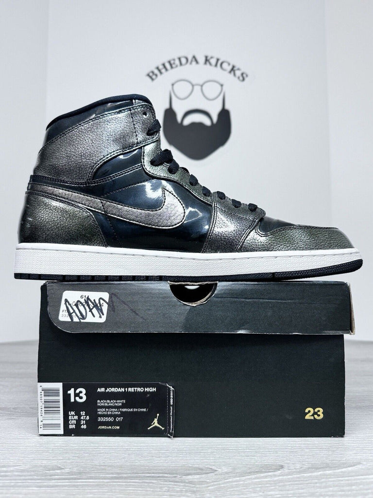 Nike Air Jordan Retro 1 High OG SZ 13 Black Patent Anti Gravity 332550-017 Size