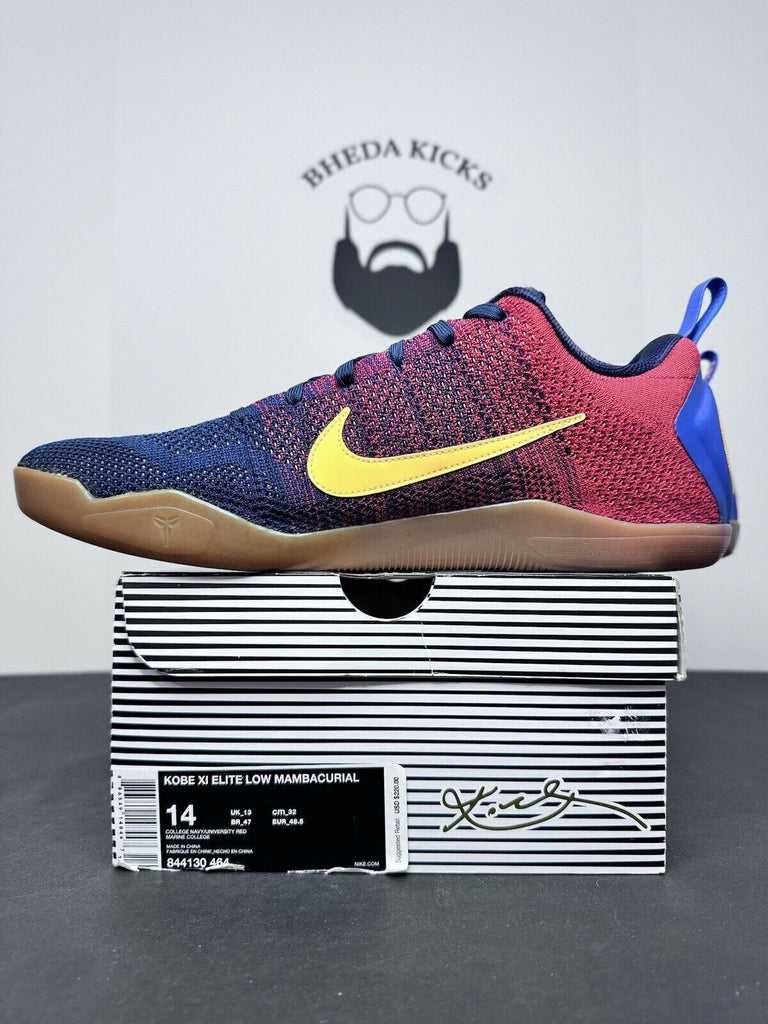 Nike Kobe 11 XI Elite Low Mambacurial Barcelona 844130-464 Preowned Size 14