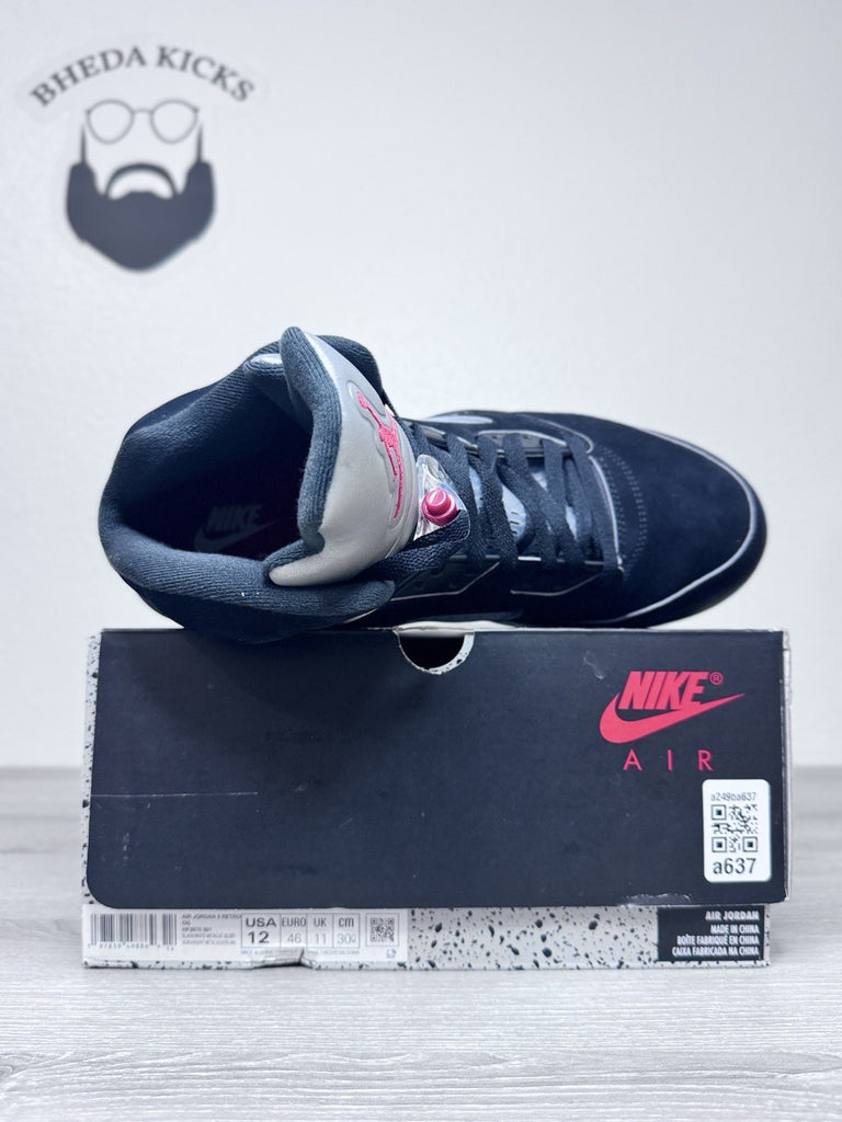 Size 12 - Air Jordan 5 Black Metallic Reimagined Sneakers HF3975-001 Worn Once