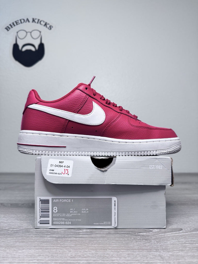 Size 8 - Nike Air Force 1 Low '07 Retro University Red 488298-624 Preowned