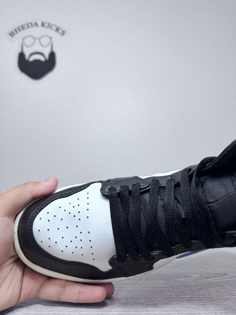 Size 9.5 - Nike Jordan 1 Mid White Black Racer Blue Men's Sneakers 554724-140