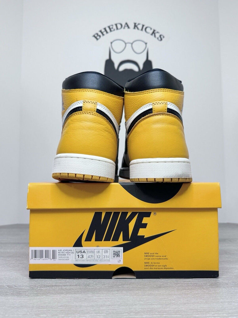 Size 13 - Nike Air Jordan 1 Retro High OG Taxi Yellow Toe 555088-711 Men’s