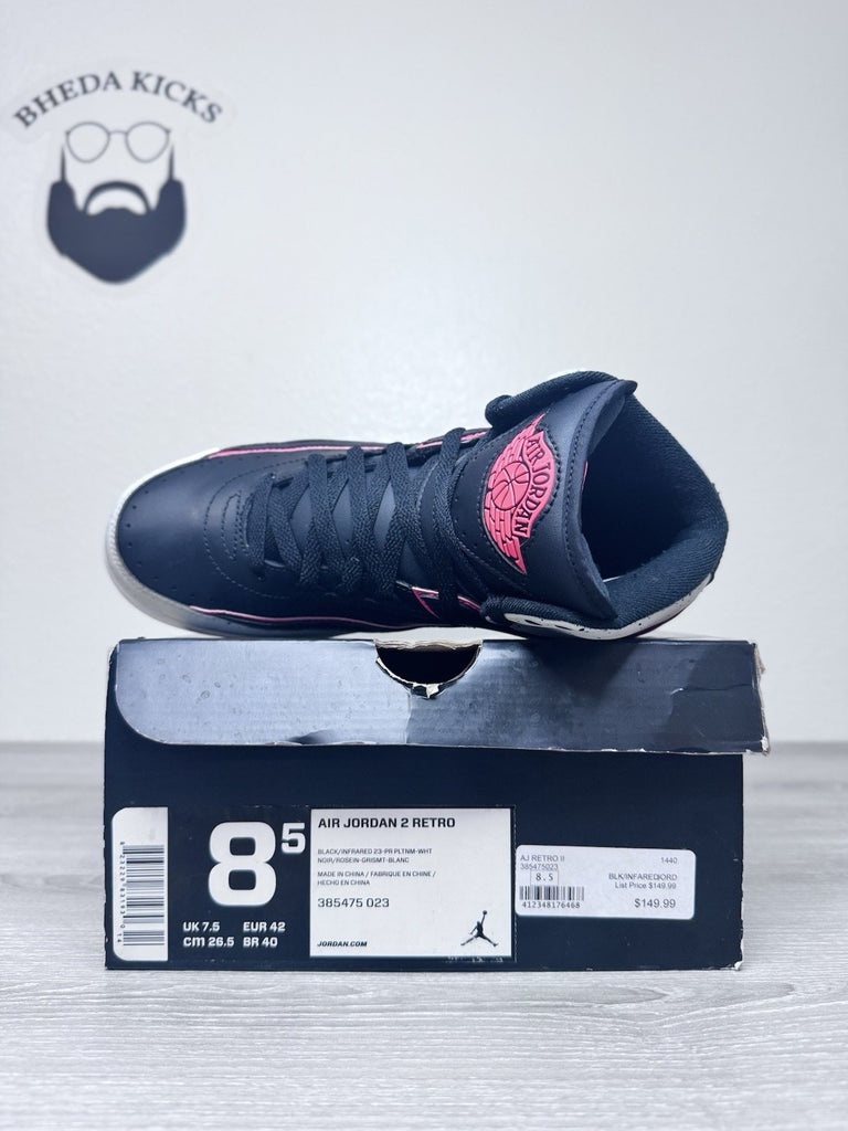 Size 8.5 - Air Jordan 2 Retro Infrared 23 Black White Red Gray (385475-023)
