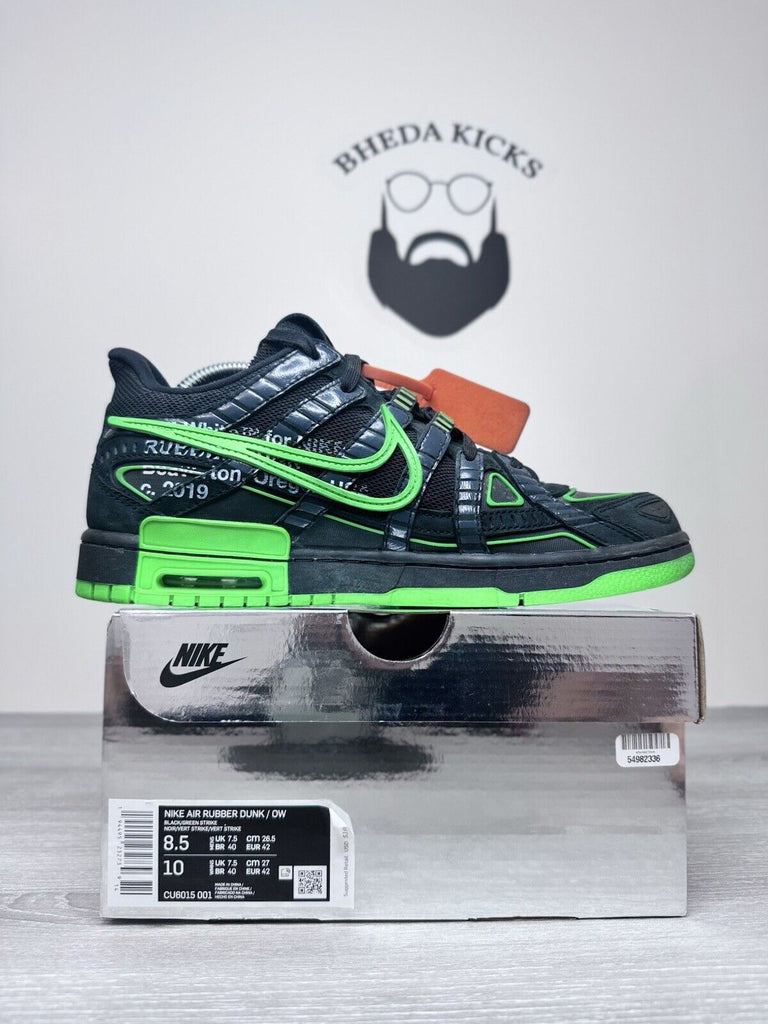 Size 8.5 - Nike Air Rubber Dunk x Off-White Low Green Strike Black (CU6015-001)