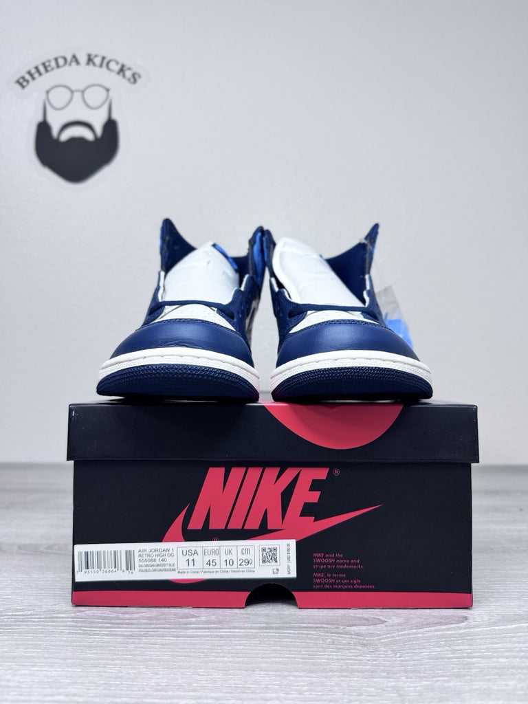 Size 11 - Jordan 1 Retro High Sail Obsidian UNC University Blue 555088-140 NEW
