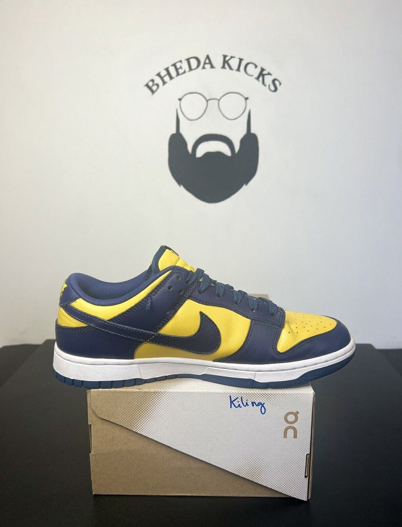 Nike Dunk Low Michigan Men's Blue Yellow 2021 Retro DD1391-700 Men’s Size 10