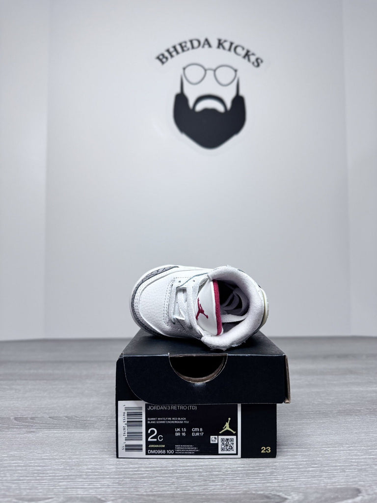 Size 2C - Nike Air Jordan 3 Retro (Td) Reimagined Summit White-Red [DM0968-100]